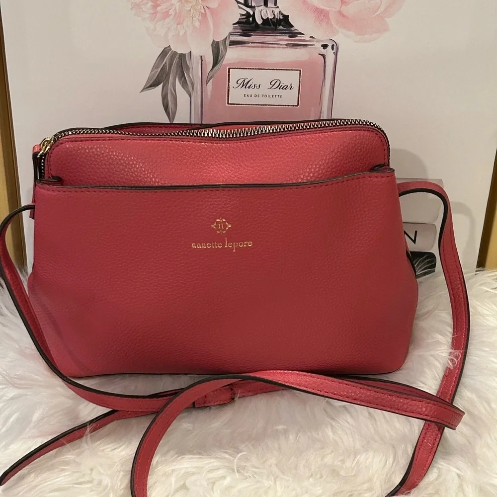 Nanette Lepore Pink Crossbody Bag Adjustable Strap - Picture 8 of 14